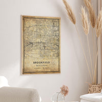 Brookfield, Wisconsin Vintage Style Map Print 