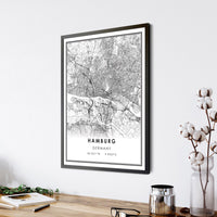 
              Hamburg, Germany Modern Style Map Print 
            