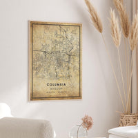 
              Columbia, Missouri Vintage Style Map Print 
            