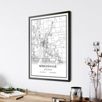 
              Noblesville, Indiana Modern Map Print 
            
