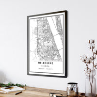 
              Melbourne, Florida Modern Map Print 
            