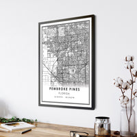 
              Pembroke Pines, Florida Modern Map Print 
            