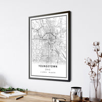 
              Youngstone, Ohio Modern Map Print 
            