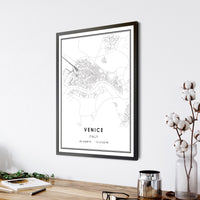 Venice, Italy Modern Style Map Print 