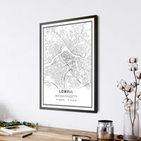 
              Lowell, Massachusetts Modern Map Print 
            