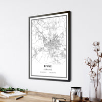 
              Rivne, Ukraine Modern Style Map Print 
            