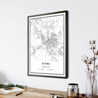 Rivne, Ukraine Modern Style Map Print 
