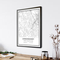 Londonderry, New Hampshire Modern Map Print 