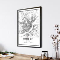 Quebec City, Quebec Modern Style Map Print 