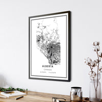 
              Alberta, Canada Modern Style Map Print 
            