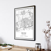 
              Whitby, Ontario Modern Style Map Print
            