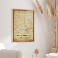 
              North Annville, Pennsylvania Vintage Style Map Print 
            