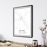 
              Elk Lake, Ontario, Canada Modern Style Map Print 
            