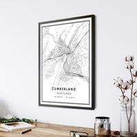 
              Cumberland, Maryland Modern Map Print
            