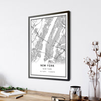 
              New York, New York Modern Map Print 
            