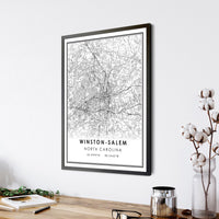 
              Winston-Salem, North Carolina Modern Map Print 
            