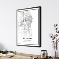 
              Sheboygan, Wisconsin Modern Map Print 
            