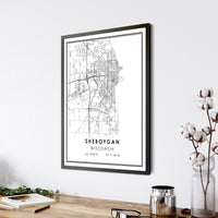 Sheboygan, Wisconsin Modern Map Print 