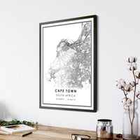 
               Cape Town, South Africa Modern Style Map Print 
            