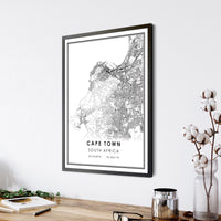  Cape Town, South Africa Modern Style Map Print 
