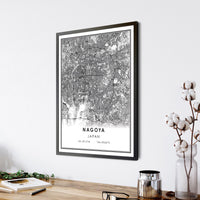 
              Nagoya, Japan Modern Style Map Print 
            