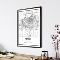 
              Topeka, Kansas Modern Map Print
            