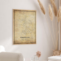 
              Pemberton, New Jersey Vintage Style Map Print 
            