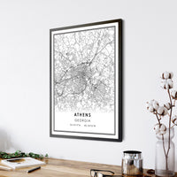 
              Athens, Georgia Modern Map Print 
            