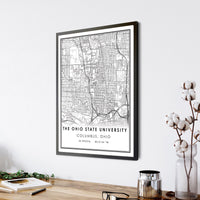 
              The Ohio State University, Columbus, Ohio Modern Map Print 
            