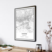 
              Zagreb, Croatia Modern Style Map Print
            