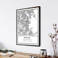 
              Boston, Massachusetts Modern Map Print 
            