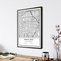 
              Santa Ana, California Modern Map Print 
            