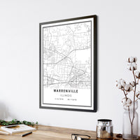 
              Warrenville, Illinois Modern Map Print 
            