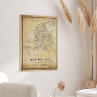 
              Montego Bay, Jamaica Vintage Style Map Print 
            