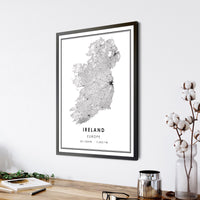 
              Ireland, Europe Modern Style Map Print
            