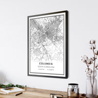 Columbia, South Carolina Modern Map Print 