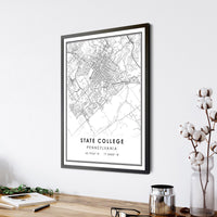 
              State College, Pennsylvania Modern Map Print 
            