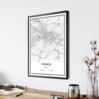 
              Firenze, Italy Modern Style Map Print 
            