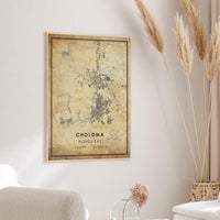 
              Choloma, Honduras Vintage Style Map Print 
            