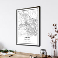 
              Oxford, England Modern Style Map Print 
            
