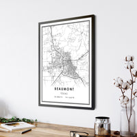 
              Beaumont, Texas Modern Map Print 
            