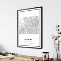 
              Wyoming, United States Modern Style Map Print 
            