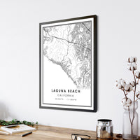 Laguna Beach, California Modern Map Print 