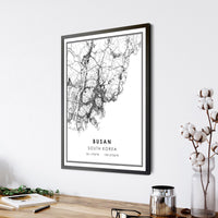 
              Busan, South Korea Modern Style Map Print 
            