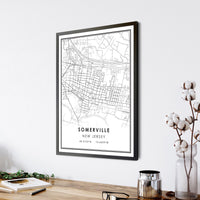 
              Somerville, New Jersey Modern Map Print
            