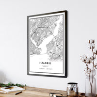 
              Istanbul, Turkey Modern Style Map Print 
            