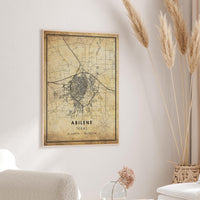 
              Abilene, Texas Vintage Style Map Print 
            