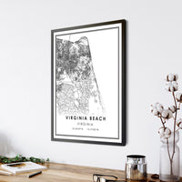 
              Virginia Beach, Virginia Modern Map Print 
            