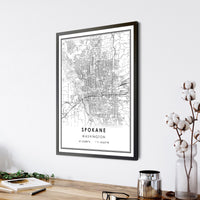 
              Spokane, Washington Modern Map Print 
            