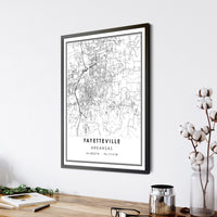 
              Fayetteville, Arkansas Modern Map Print 
            